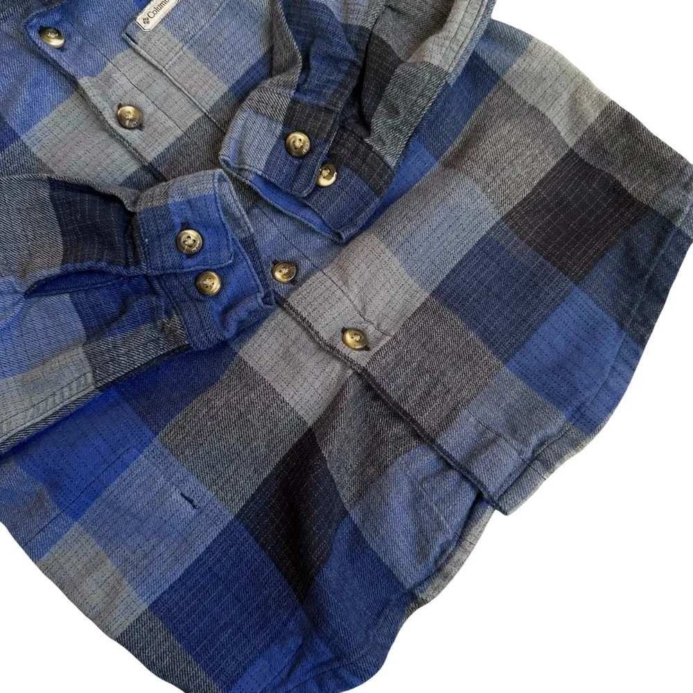 Columbia XXS 4/5  Boys' Cornell Woods Flannel Blue Long Sleeve Shirt